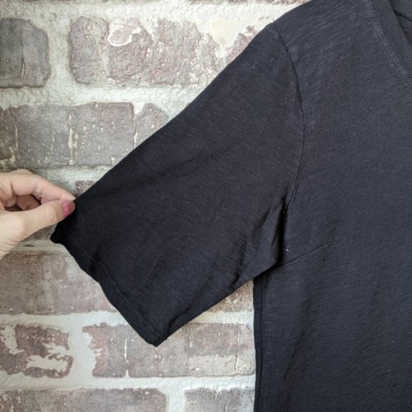 NWT / BLACK SLUB JERSEY T-SHIRT DRESS / HALF SLEEVE WITH POCKETS / SMALL - Picture 8 of 11